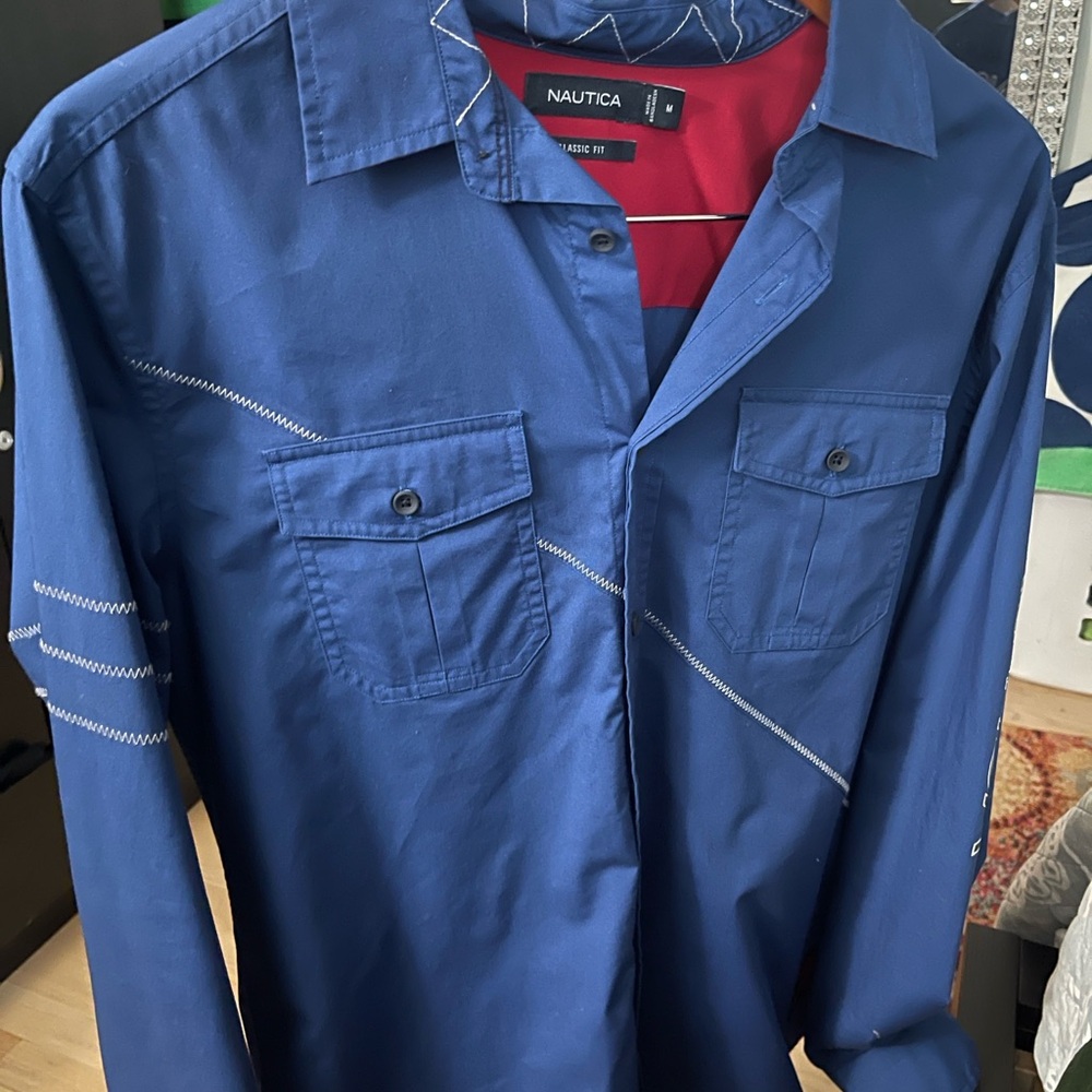 Nautica Blue Long Sleeve Shirt